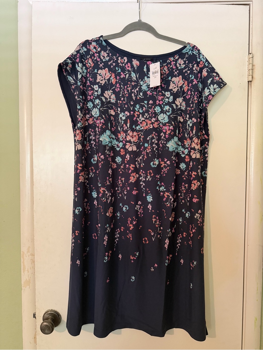 J Jill Navy Floral Dress 2x